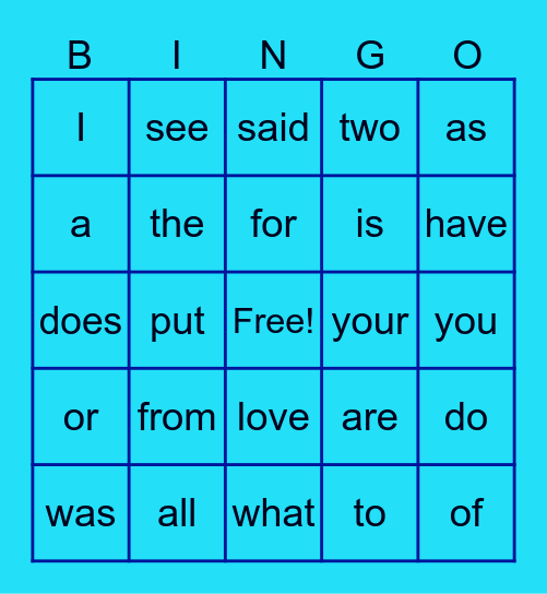 HEART WORDS Bingo Card