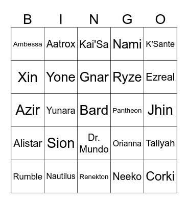 LEC Playoffs 2 Bingo Card