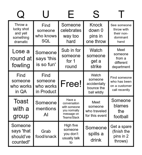 Fowl Shots & Bingo Dots Bingo Card