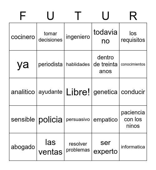 El Futuro Bingo Card