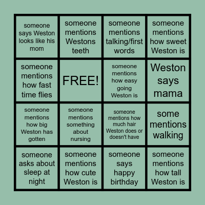Birthday Bingo Card