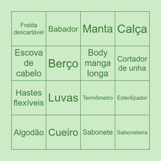 BINGO do Benício Bingo Card
