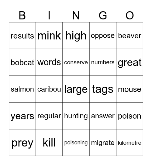 February 17 Bingo Card
