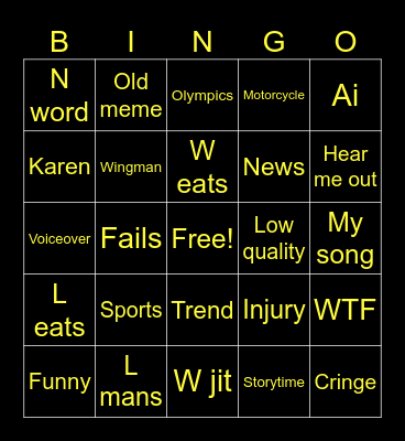3 way bingo Card