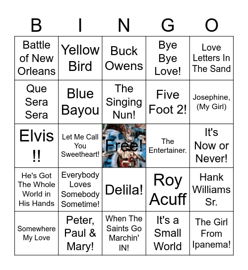 Mr. Just 4 Fun Musical  Bingo Card