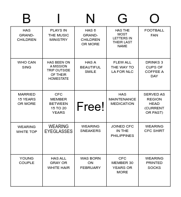 FIND SOMEONE WHO Bingo Card