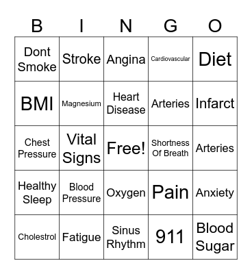 Love your Heart Bingo Card