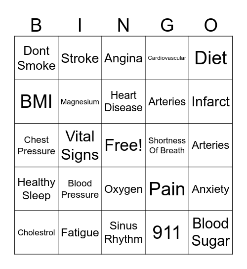 Love your Heart Bingo Card