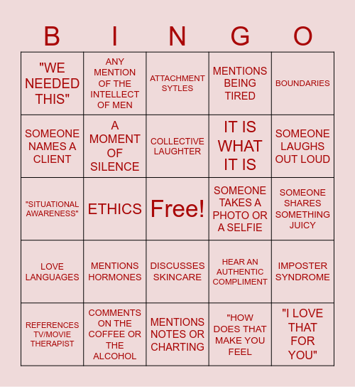 GALENTINES BINGO Card