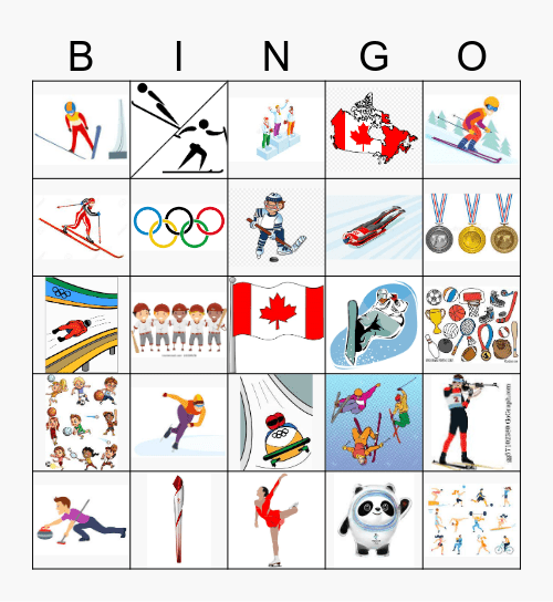 Les jeux olympiques d'hiver Bingo Card