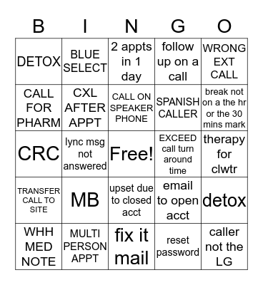 REGISTERATION  Bingo Card