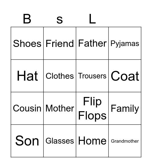 Friends & Family Bingo Card