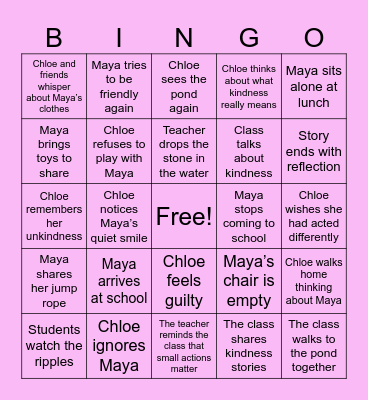 Kindness Bingo Card