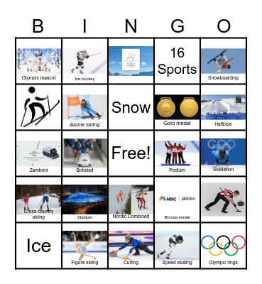 Winter Olympics Bingo 2026 Bingo Card