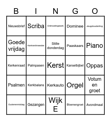 Ontmoetingskerk BINGO Card