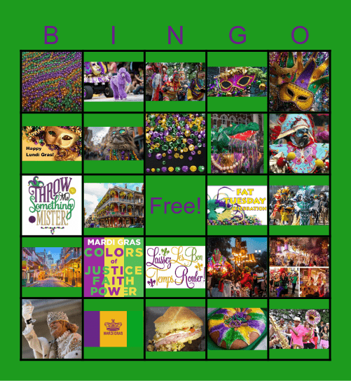 Mardi Gras Bingo Card