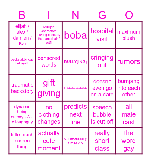 mah mute beef Bingo Card