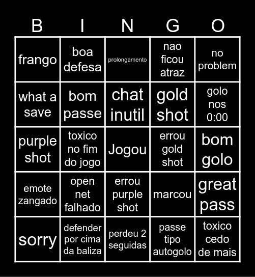 Xambre Sideswipe Bingo Card