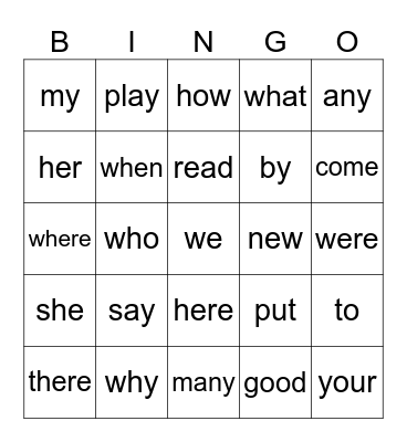 WINdergarten Bingo Card