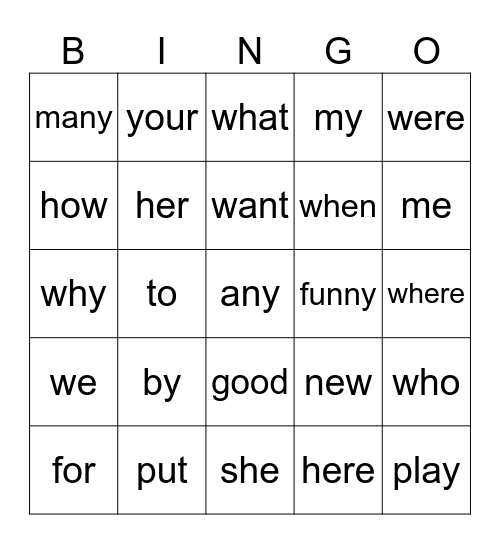 WINdergarten Bingo Card