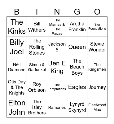 Flamingo Music Bingo: Game #1 Bingo Card