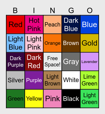 Color Bingo Card