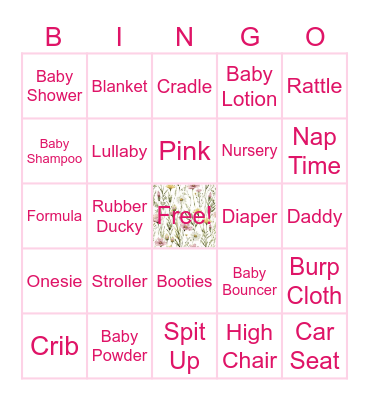 Baby Girl Bingo Card