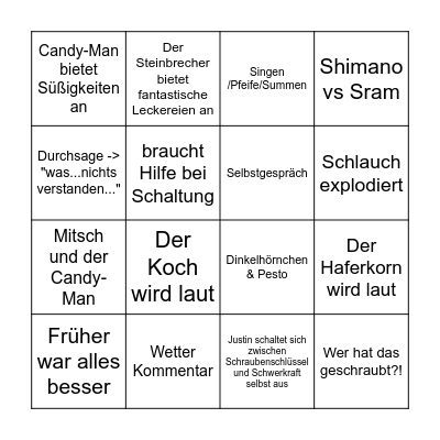 XXL - BINGO Card