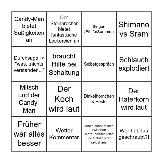 XXL - BINGO Card