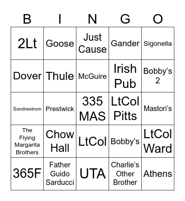 Reunion Cruise Bingo Card