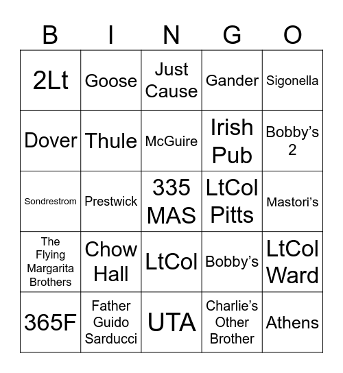 Reunion Cruise Bingo Card