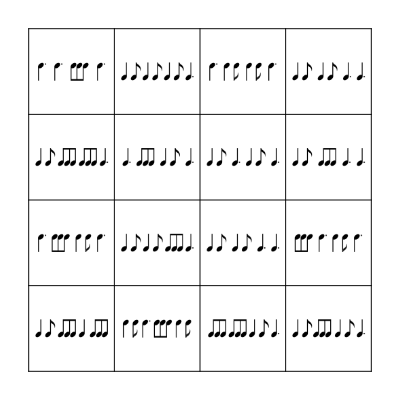 Rhythm Bingo 6/8 Bingo Card