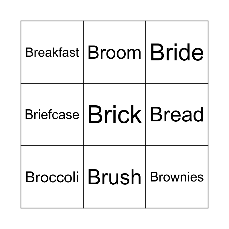 Br Bingo Card