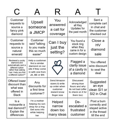 Chat Team Bingo Card