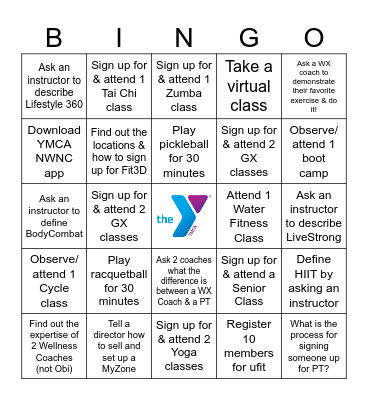 Wellness Bingo Card