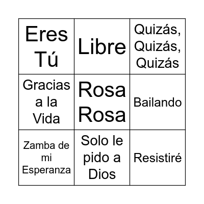 GIMNASIA MUSICAL Bingo Card