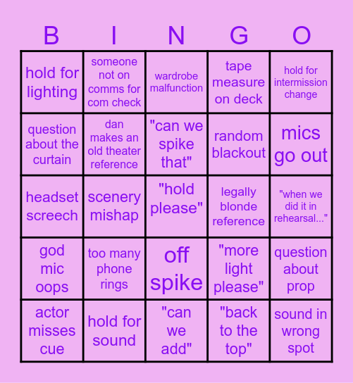 RUTHLESS Bingo Card