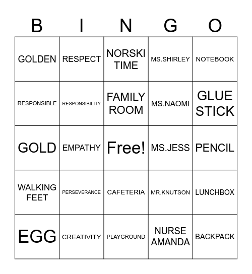 Eagle Point BINGO Card
