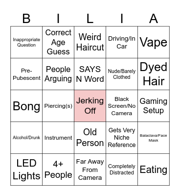 OmeTV Bingo Card