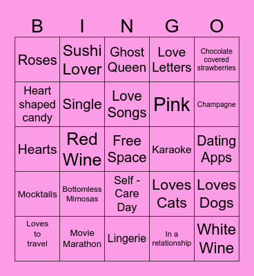 Galentine's Bingo Card