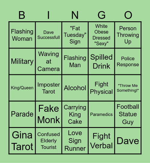 Mardi Gras! Bingo Card