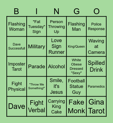 Mardi Gras! Bingo Card