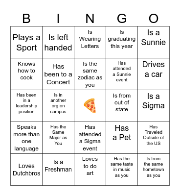 Find Someone Who... Bingo Card