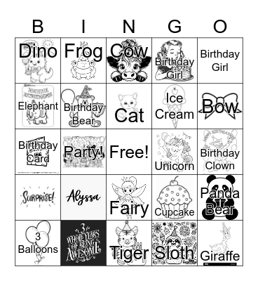 Happy Birthday Alyssa! Bingo Card