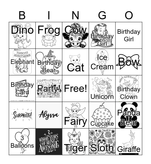 Happy Birthday Alyssa! Bingo Card