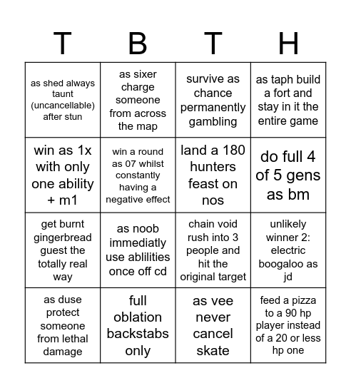 the brotherhoods trial Bingo Card