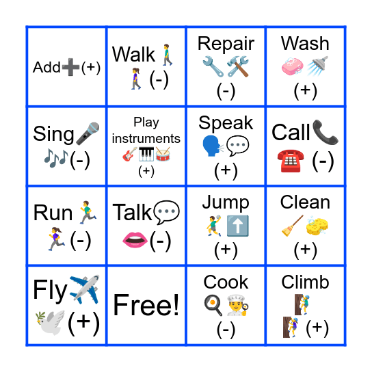 ABILITIES AND SKILLS Bingo Card