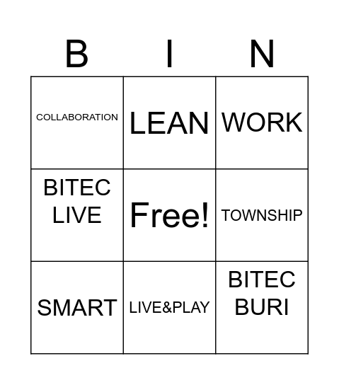 GM Talk Bingo Card
