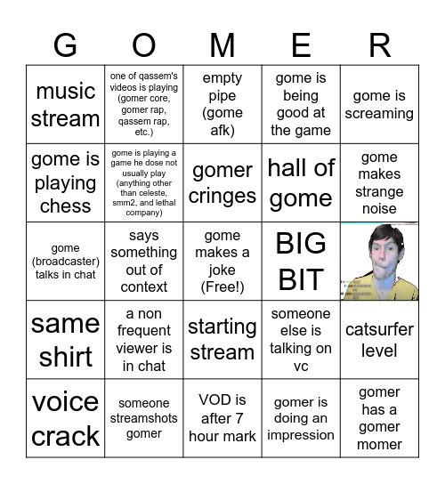 Ay's Maze VOD Bingo Card