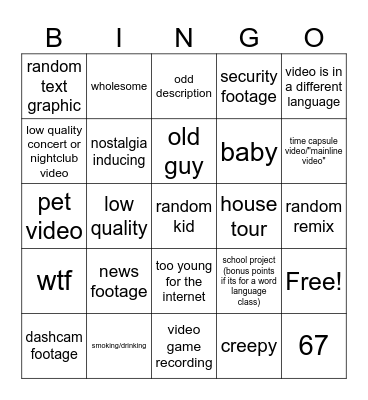 0 view youtube Bingo Card